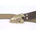 Solid brass belt buckle met riem