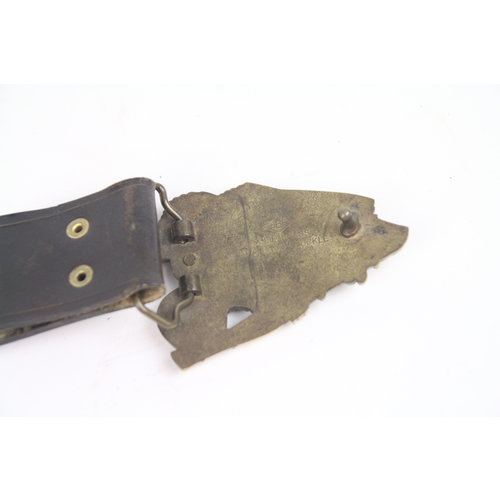 Solid brass belt buckle met riem
