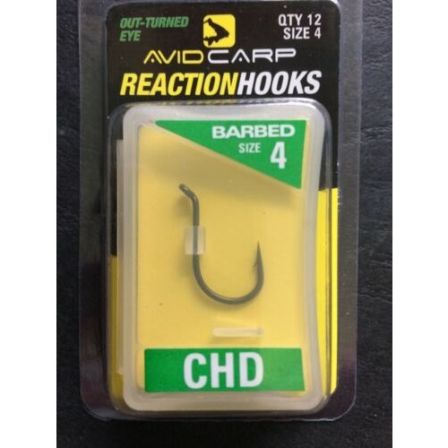 Avid Carp reaction hooks CHD chod | barbed | 12 pcs | carp hooks