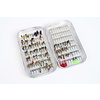 Aluminum fly box with nymphs