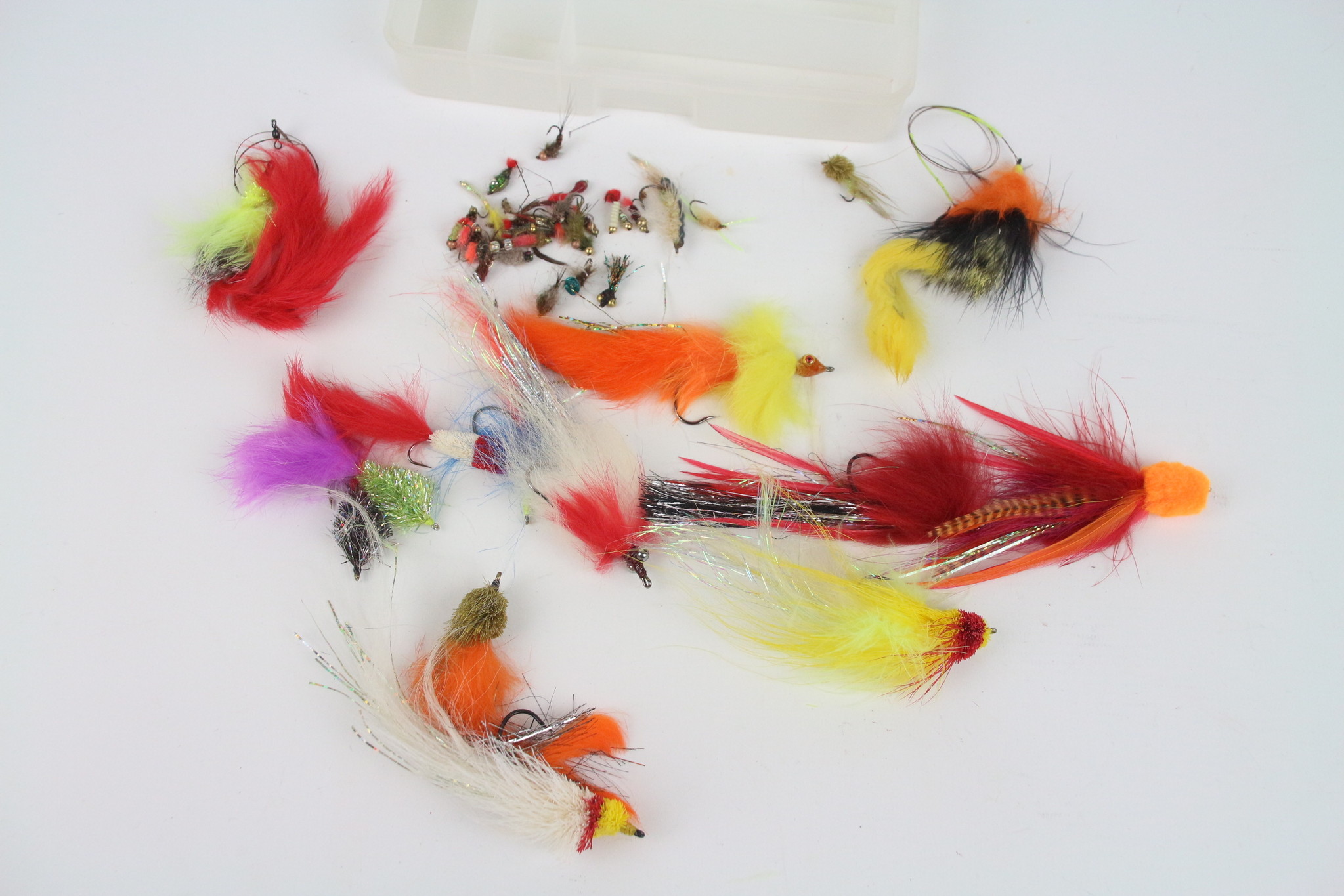 Tacklebox with small streamers and nymphs CV Fishing