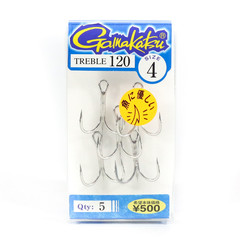 Gamakatsu treble 120 - maat 4 | 5 st | treble haken