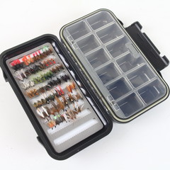 Black fly box deluxe filled with 75 small flies