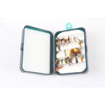 Snowbee model no. 050 fly box filled with 33 nymphs