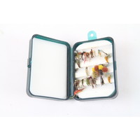 Snowbee model no. 050 fly box gevuld met 33 nimfen