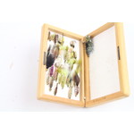 Wooden fly box filled with more than 40 flies