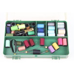 Tackle box filled with 50 fly tying threads & tools