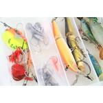Tacklebox filled with divers lures and softbaits