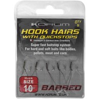 Korum hook hairs with quickstop barbed | 5 st