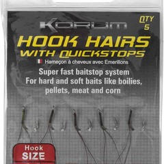 Korum hook hairs with quickstop barbed | 5 pcs
