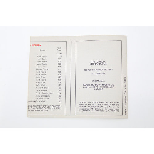 Garcia service book of Mitchell 710 fly reel | USA