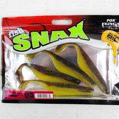 Fox rage fish snax quiver shad | brown chartreuse | 11.5 cm |  shads | 4 pack
