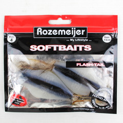 Rozemeijer softbaits flash-tail 13cm black-white | 4 pcs | shads