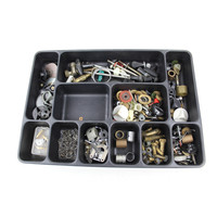 Box filled with divers spinning reel parts