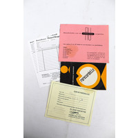 Diverse Vintage Hengelsport Garantiebewijzen, bestelkaarten