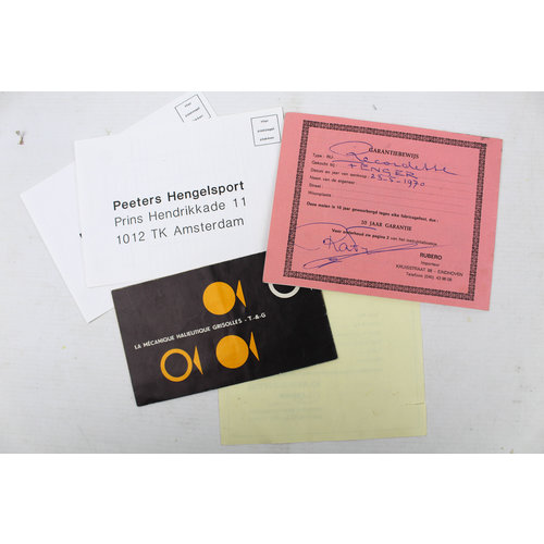 Diverse Vintage Hengelsport Garantiebewijzen, bestelkaarten