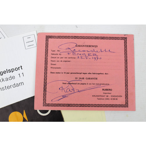 Diverse Vintage Hengelsport Garantiebewijzen, bestelkaarten