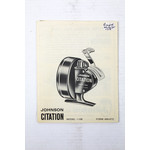 Johnson citation model 110B spinning reel parts book