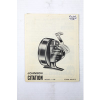 Johnson citation model 110B spinning reel parts book