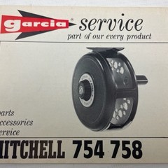 Garcia service boekje van Mitchell 754 758 fly reel |manual