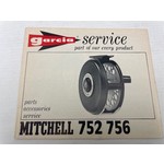 Garcia service boekje van Mitchell 752 756 fly reel |manual