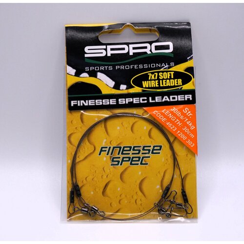 SPRO SPRO Finesse Spec  7 x 7 soft wire leader| 30 lbs | 30 cm| rigs
