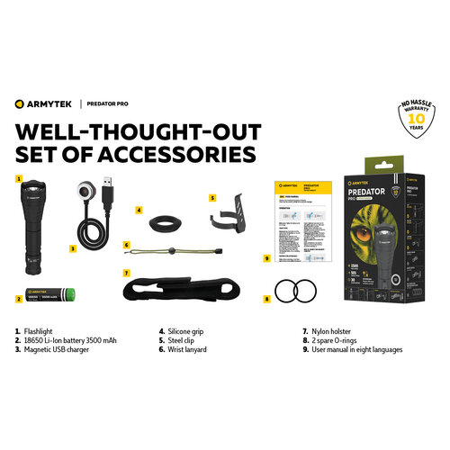 Armytek ARMYTEK | PREDATOR PRO MAGNET USB | flashlight | 1500 lumen