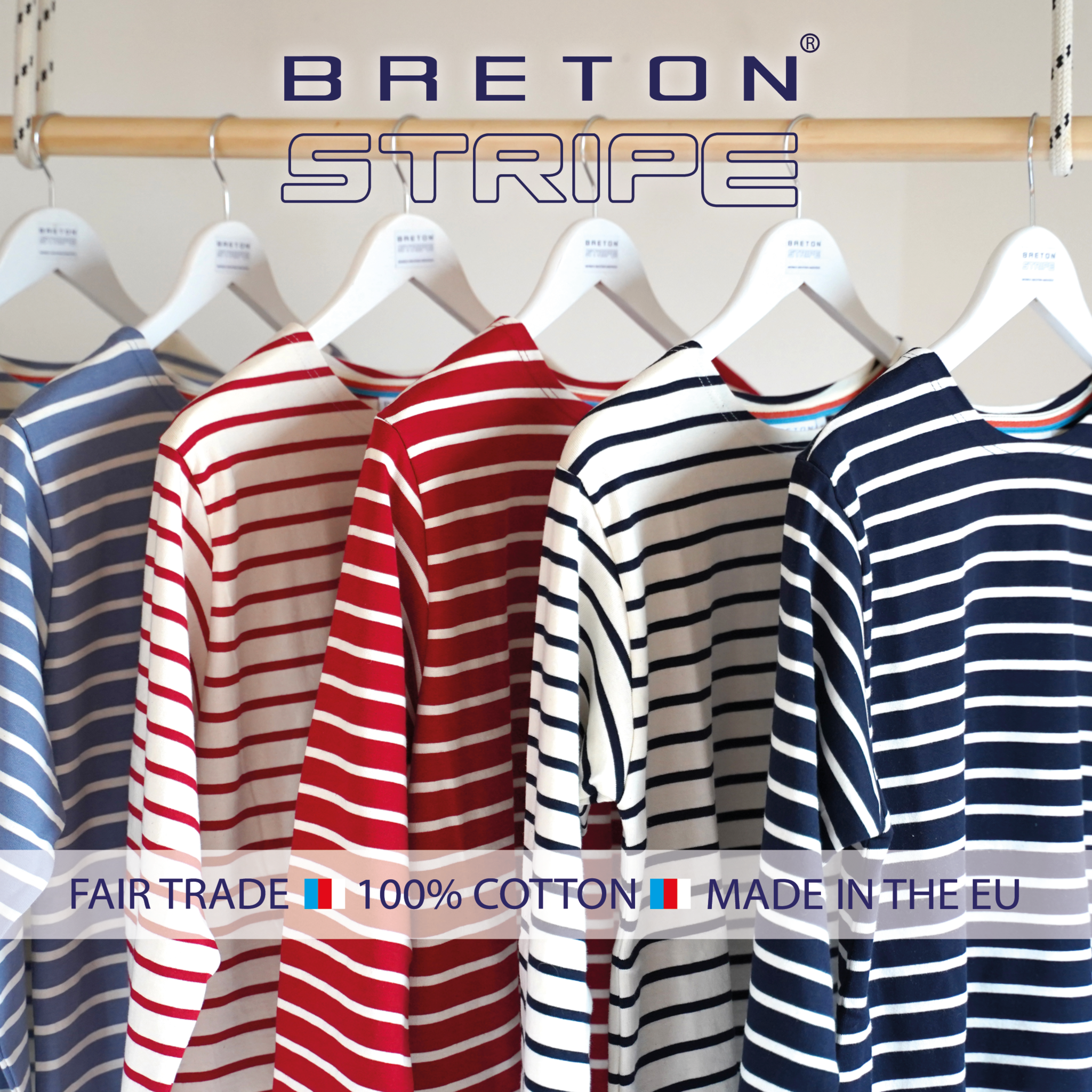 BretonStripe Shirt lange mouwen Naturel-Navy