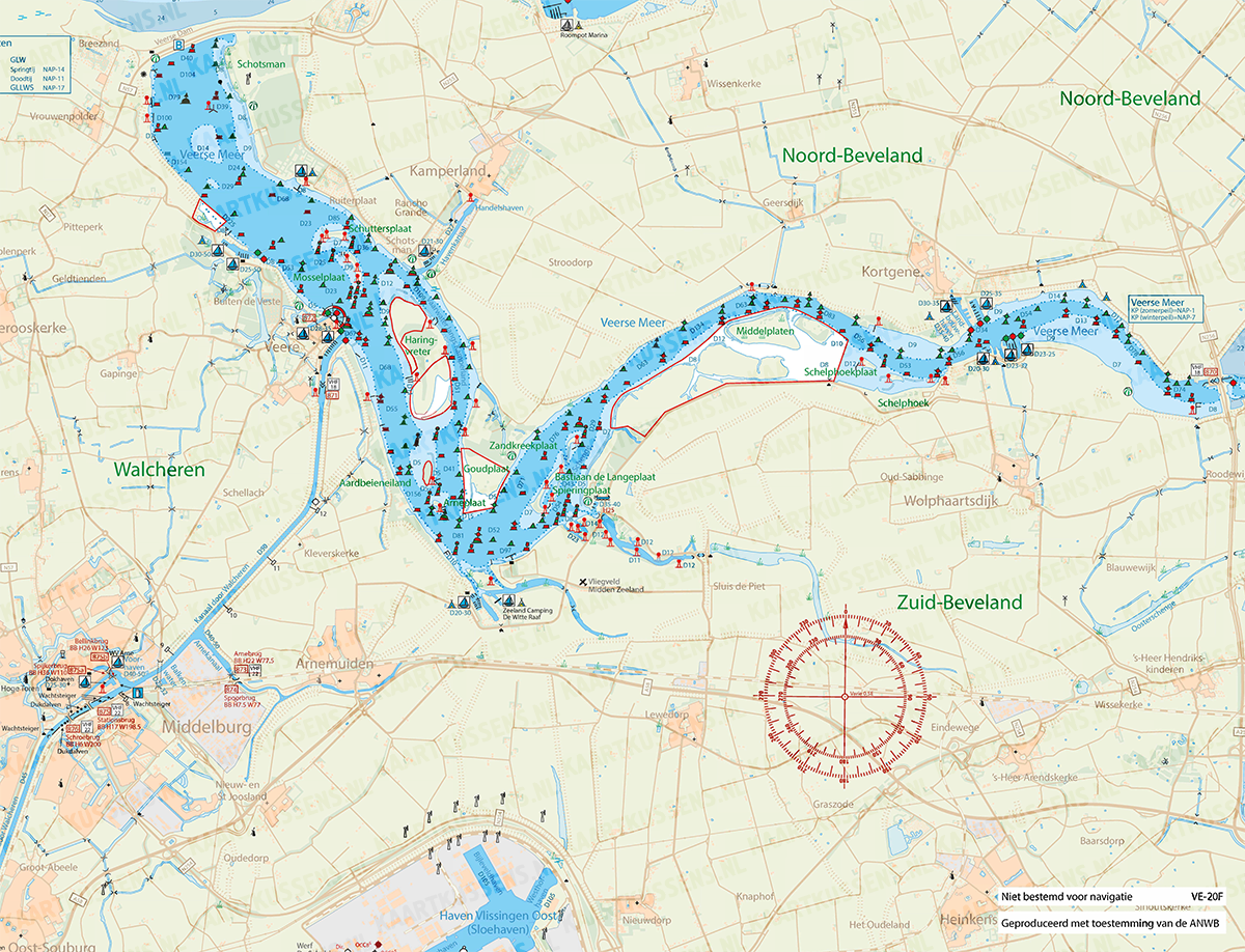 Fleecedeken waterkaart Veerse Meer