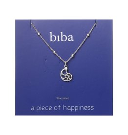 Biba Ketting open schelp mat zilver