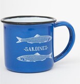 Batela Emaille mok sardines blauw 5x5cm