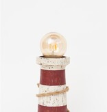 Batela Vuurtoren lamp hout, rood