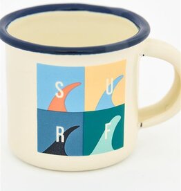Batela Emaille mok surf ecru 5x5 cm