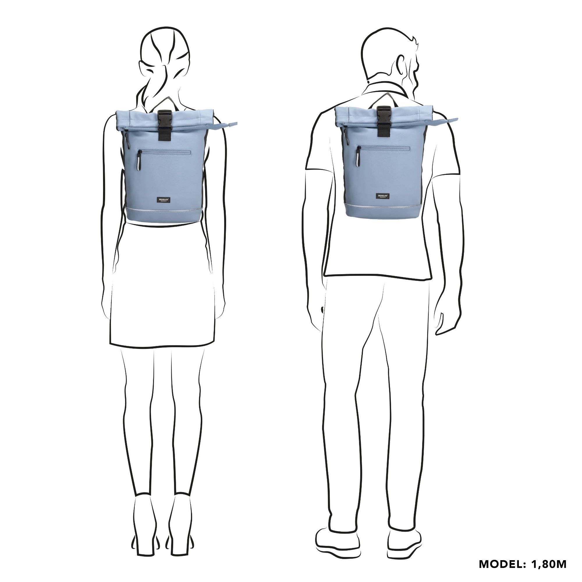 Beagles Originals Waterproof rugzak klein Beagles lichtblauw