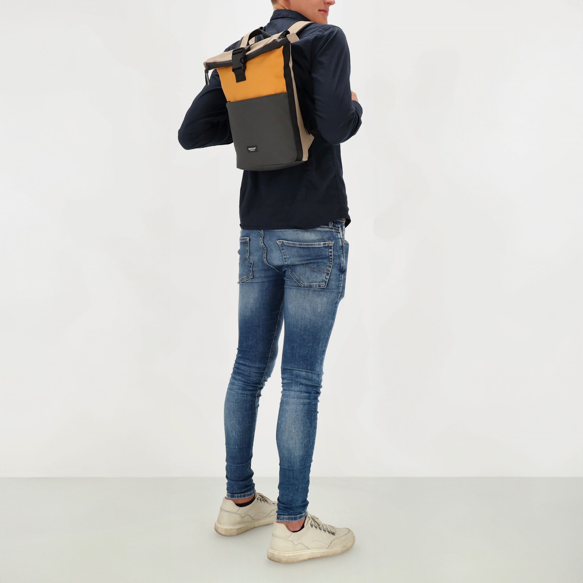 Beagles Originals Waterproof rugzak klein antraciet-oker