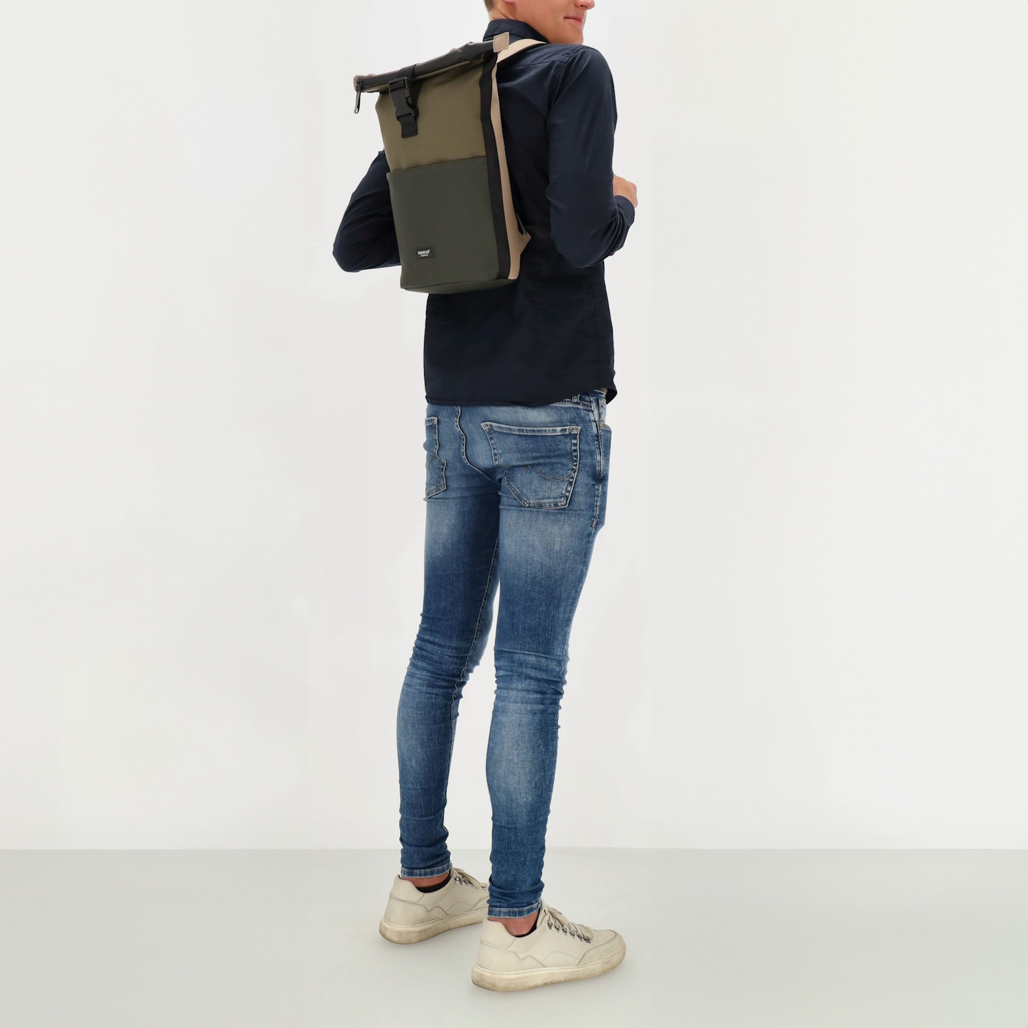 Beagles Originals Waterproof rugzak klein antraciet-olijfgroen