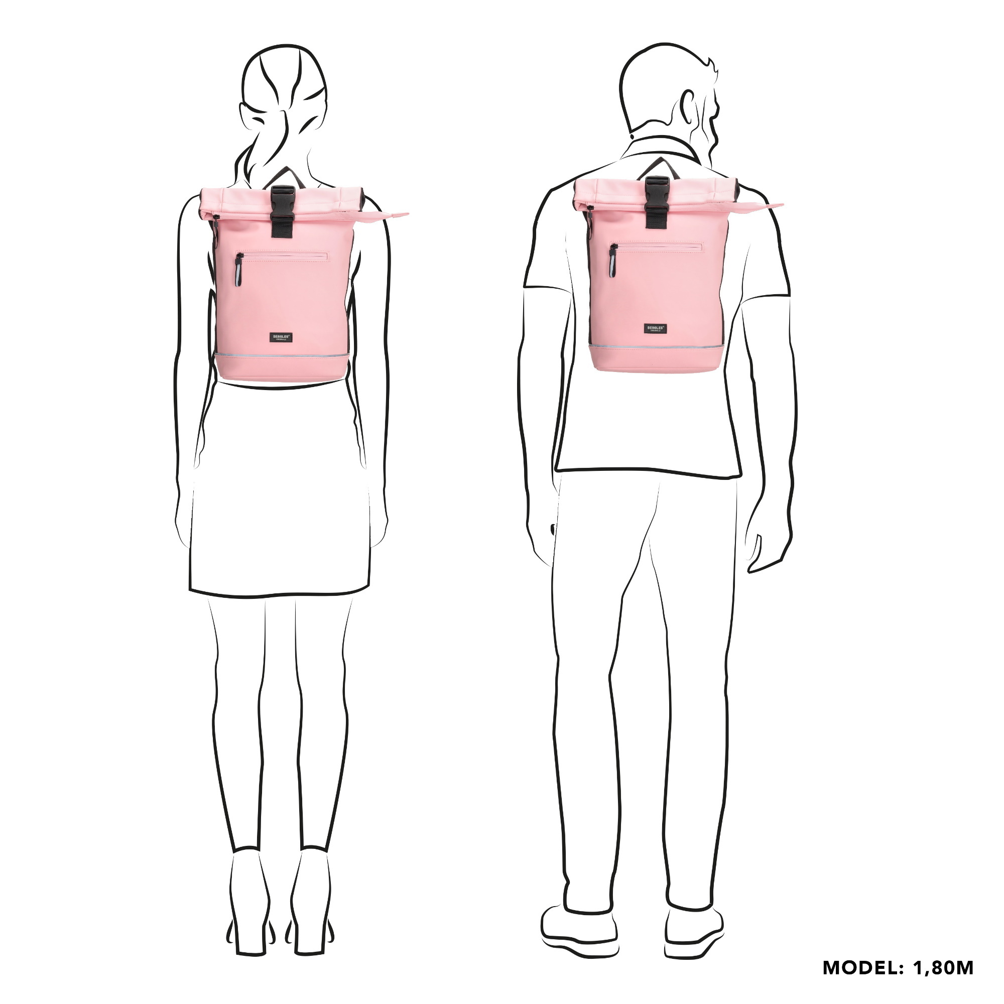 Beagles Originals Waterproof rugzak klein Beagles roze