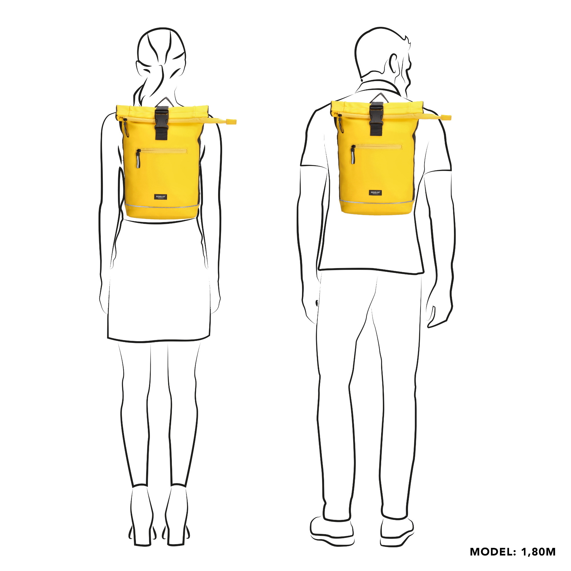 Beagles Originals Waterproof rugzak klein Beagles geel