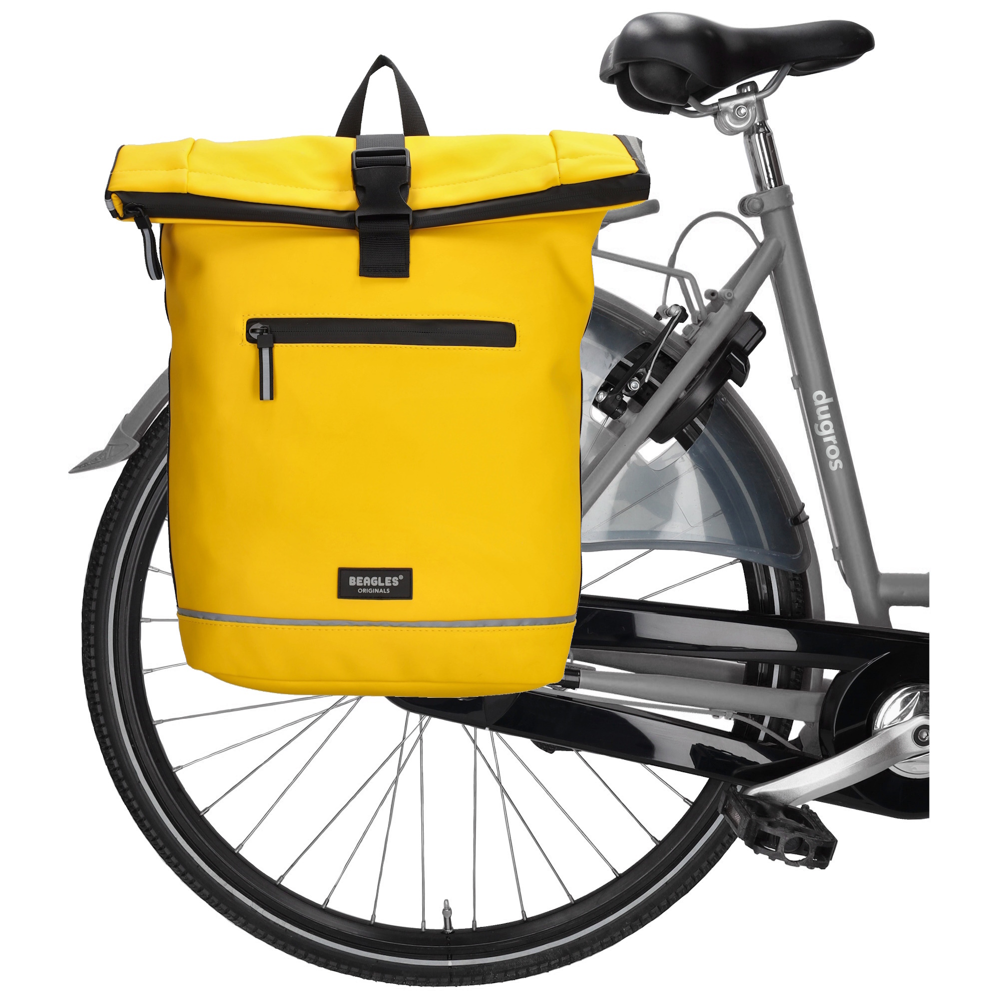 Beagles Originals Waterproof fietstas/rugzak geel
