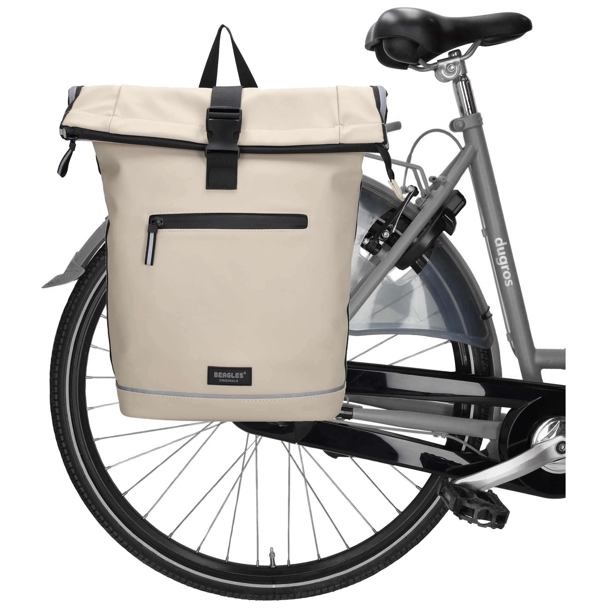 Beagles Originals Waterproof fietstas/rugzak lichttaupe