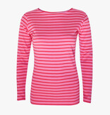 BretonStripe BretonStripe dames shirt boothals fuchsia-red