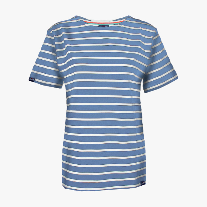 BretonStripe BretonStripe dames shirt korte mouw Jeans-Natural