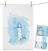 Maluu Theedoek vuurtoren blauw