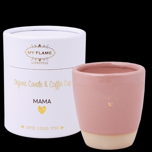 MyFlame Koffiemok met sojageurkaars 'Mama'