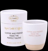 MyFlame Koffiemok met sojageurkaars 'Coffee and friends'