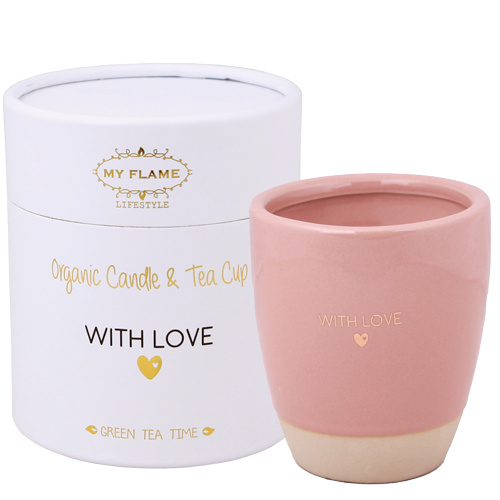 MyFlame Theemok met sojageurkaars 'With Love'