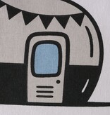Boltze Home Kussen “Happy Camper” – auto met caravan print
