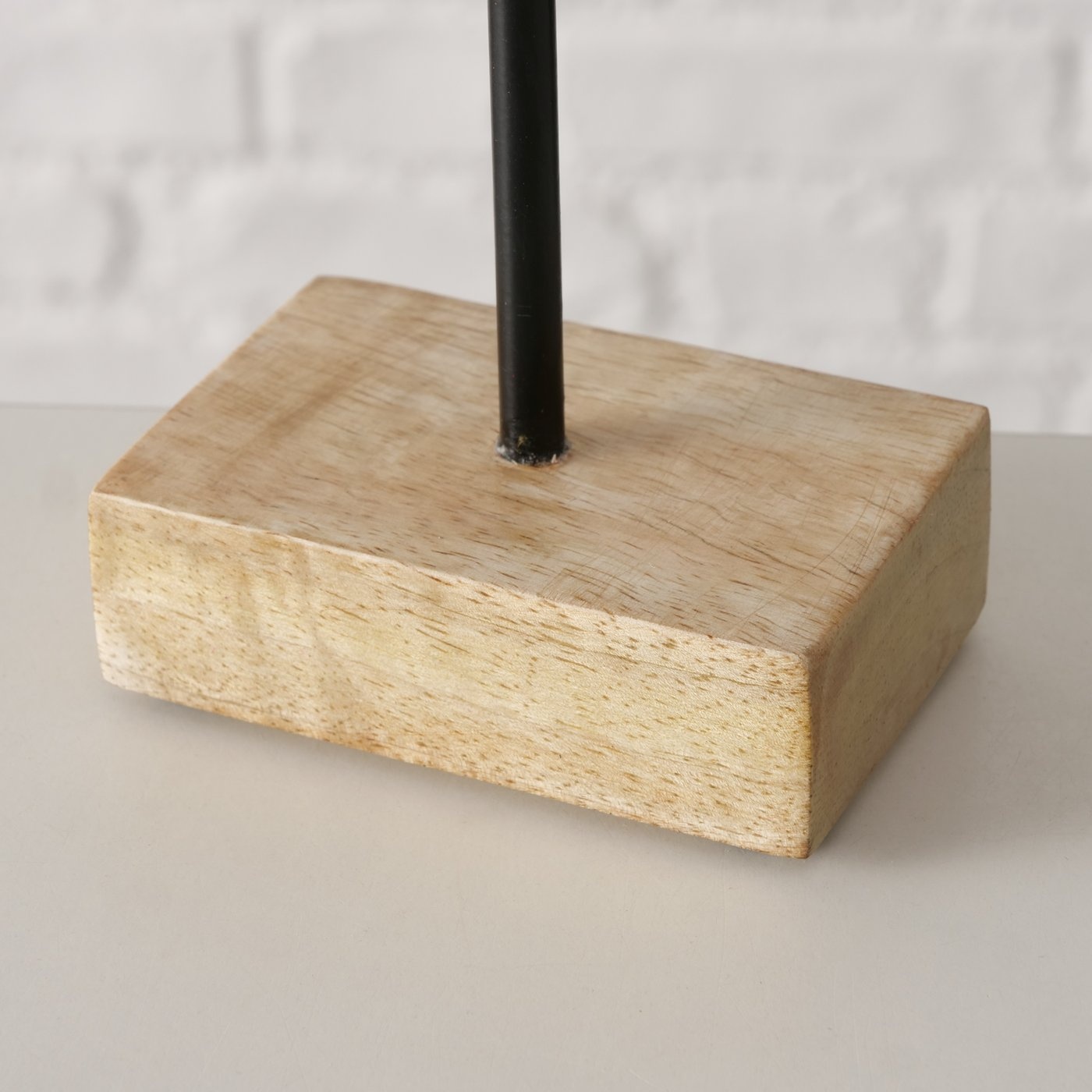 Boltze Home Decoratieve vis van mangohout op voet Grijs/Wit