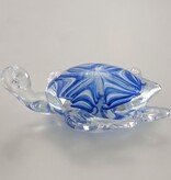 Boltze Home Glazen presse-papier schildpad – transparant en blauw glas