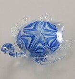 Boltze Home Glazen presse-papier schildpad – transparant en blauw glas